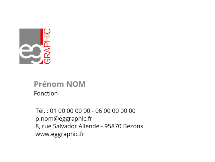 Carte de visite 85x55 modèle 1