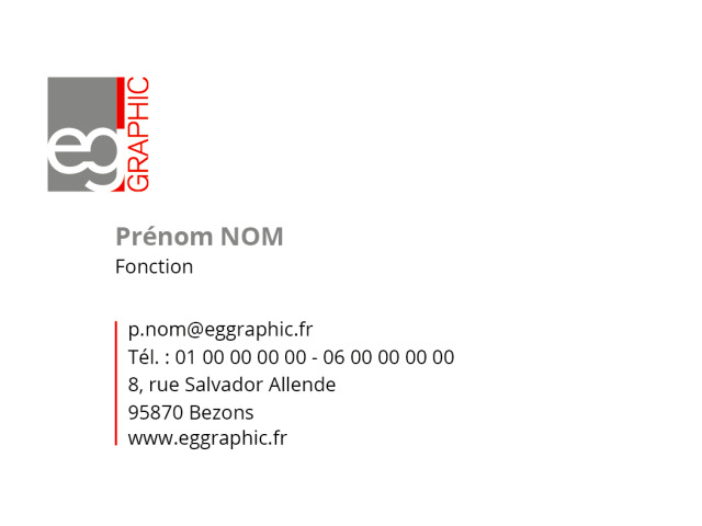 Carte de visite 85x55 modèle 2